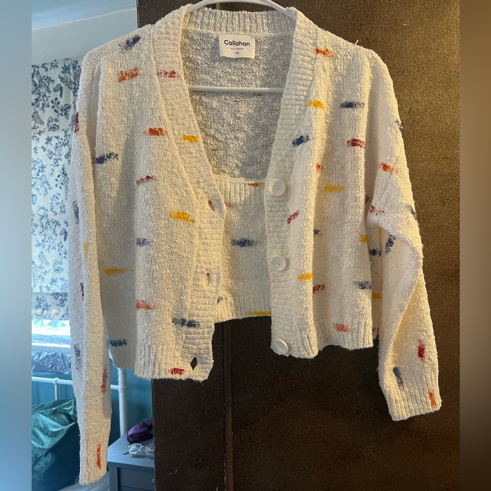 2 piece Callahan printed cardigan set